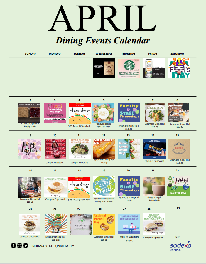 » ISU Dining Calendar of Events
